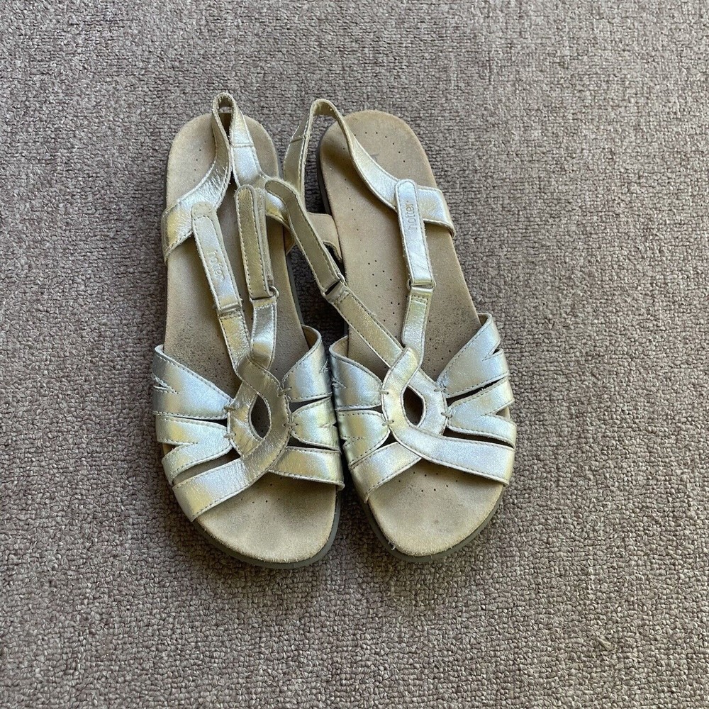 Hotter Women’s Gold Comfort Sandals Open Toe Slingback UK 7.5 US 9.5